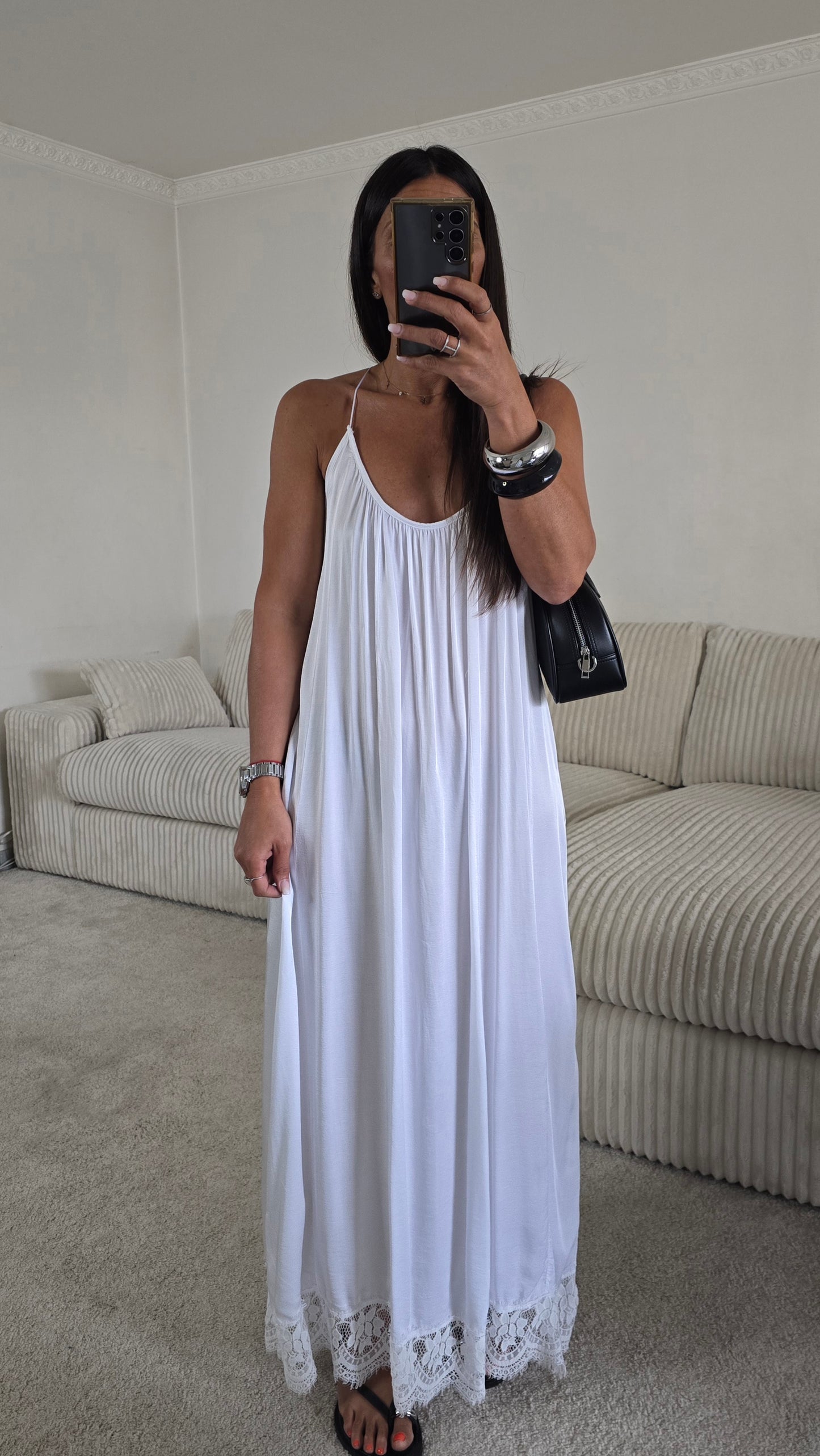 Robe longue - dentelle blanche