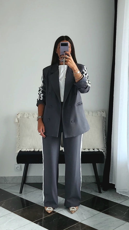 Ensemble Blazer Pantalon Gris