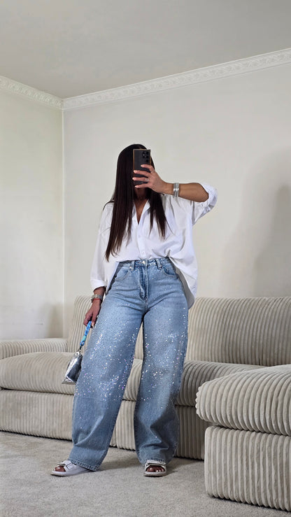 Jean strass signature – denim lumineux