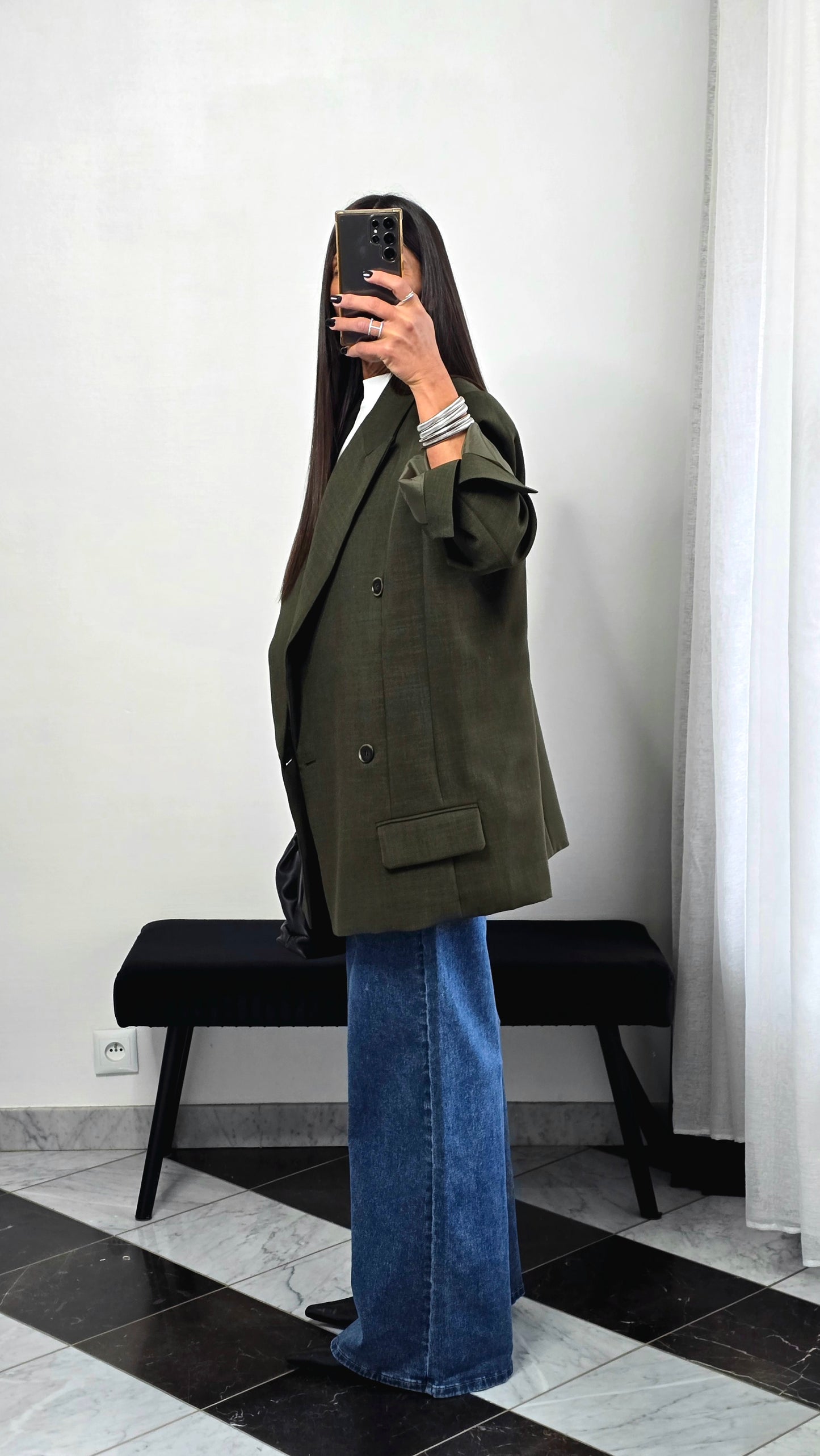 Blazer oversize vert feuille
