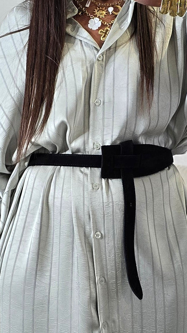 Ceinture en cuir suédé – Noir