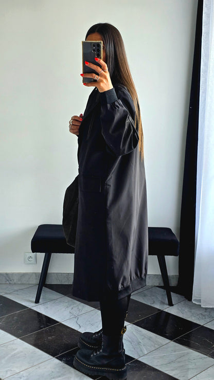 Manteau Long Esprit Blazer Bombers – Noir