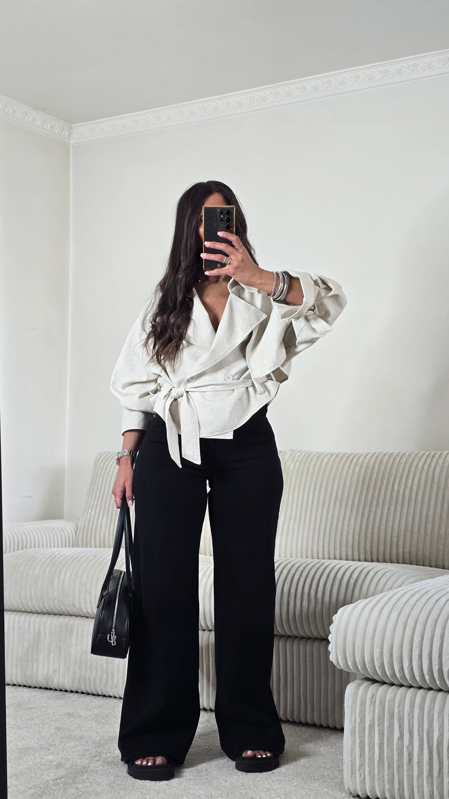 Ensemble signature ceinturé – écru naturel