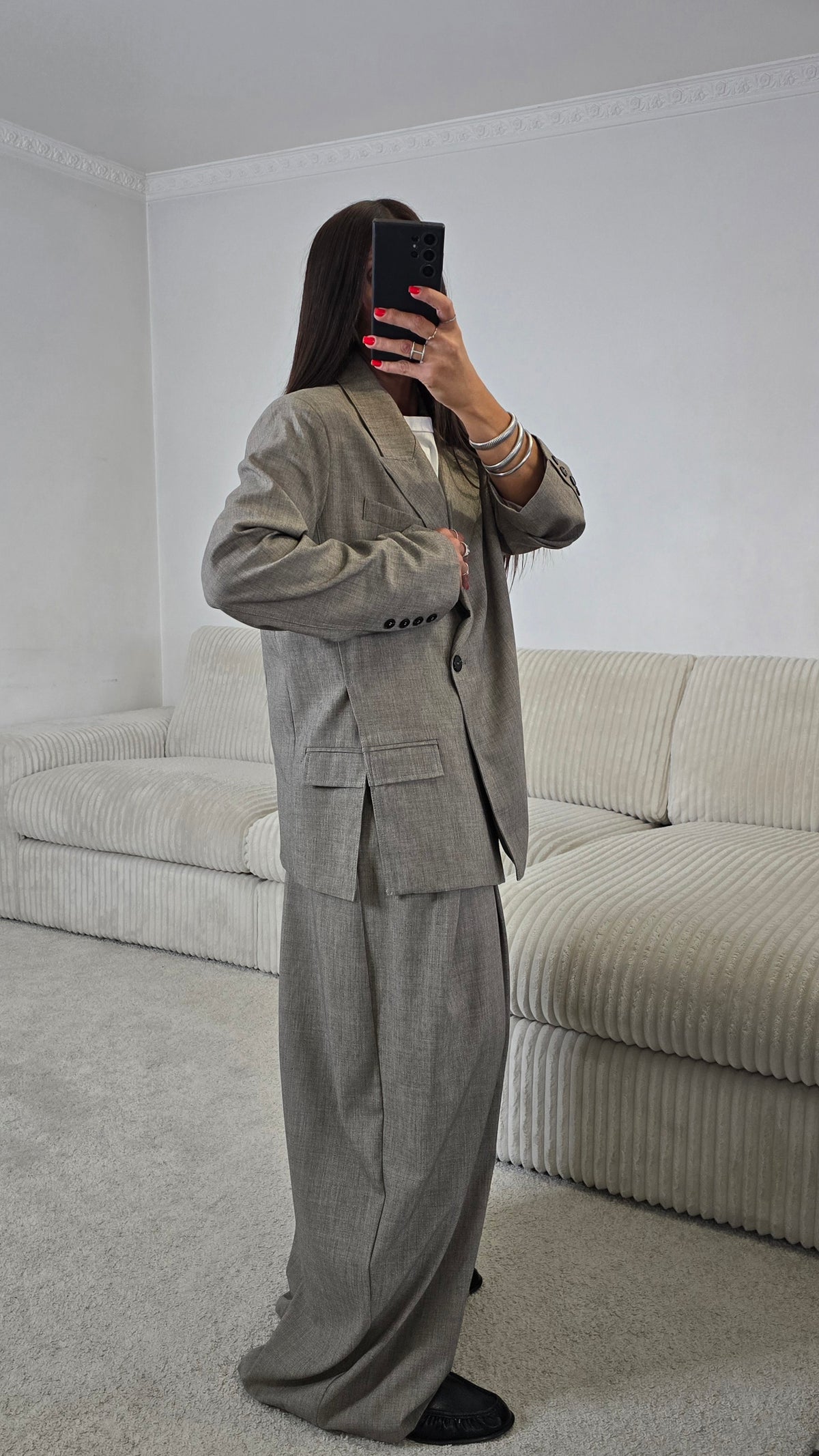 Blazer tailleur oversize taupe