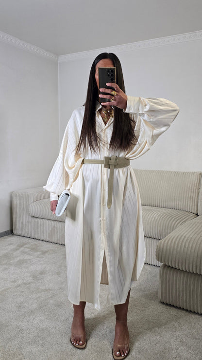 Ceinture cuir italien suédé – beige doux