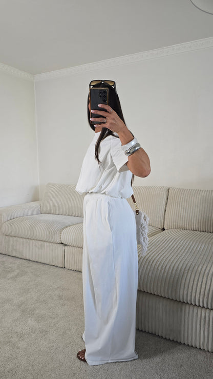 Ensemble jersey coton blanc – silhouette lumineuse & effortless