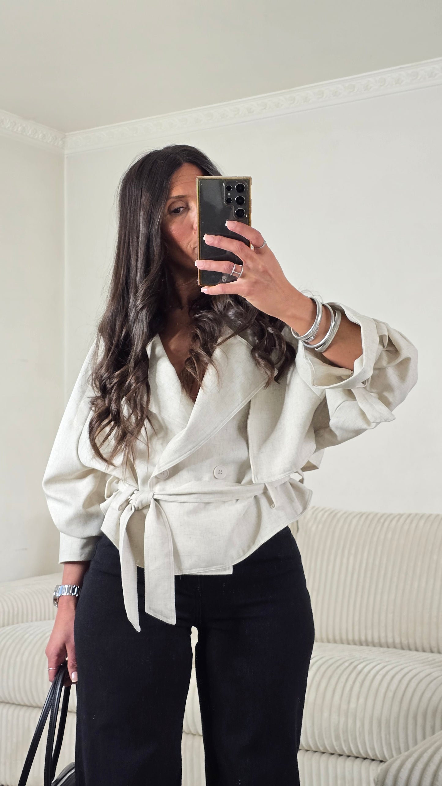 Ensemble signature ceinturé – écru naturel