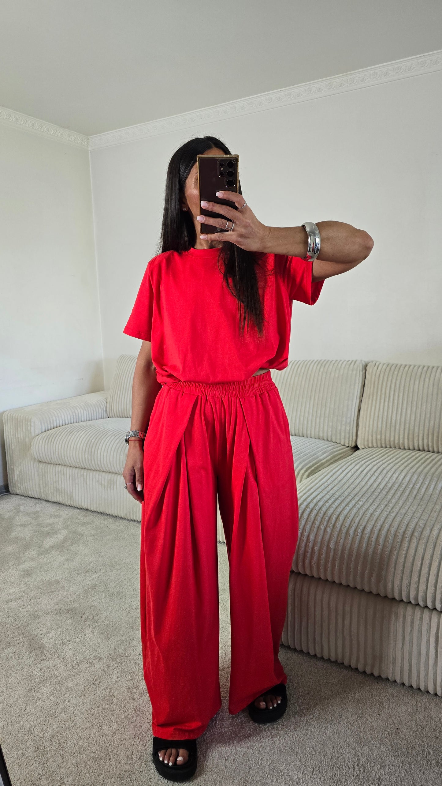 Ensemble jersey coton rouge – silhouette effortless