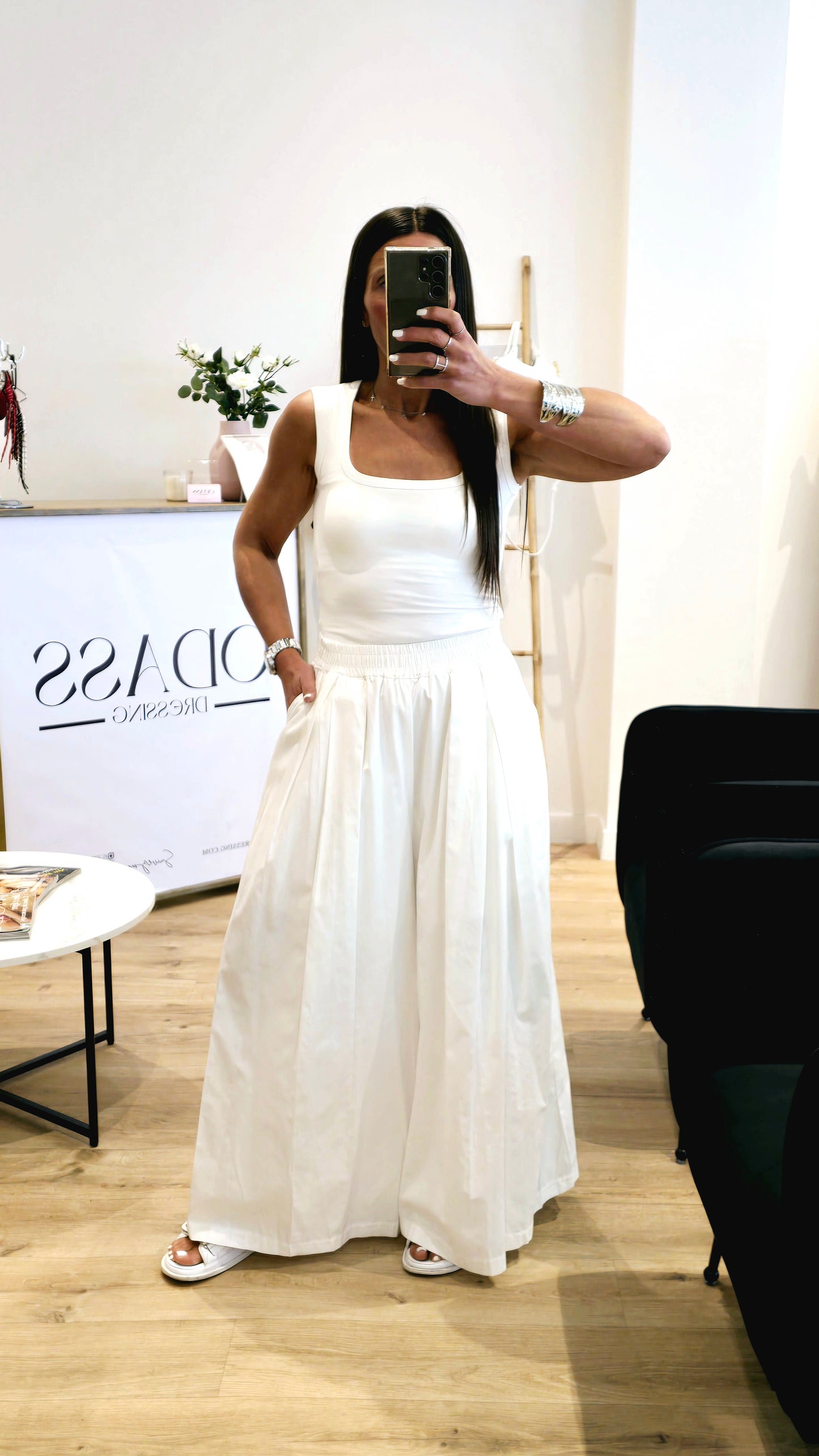 Débardeur Sculptant avec Coussinets Intégrés – Blanc Cassé