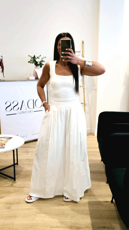 Débardeur Sculptant avec Coussinets Intégrés – Blanc Cassé