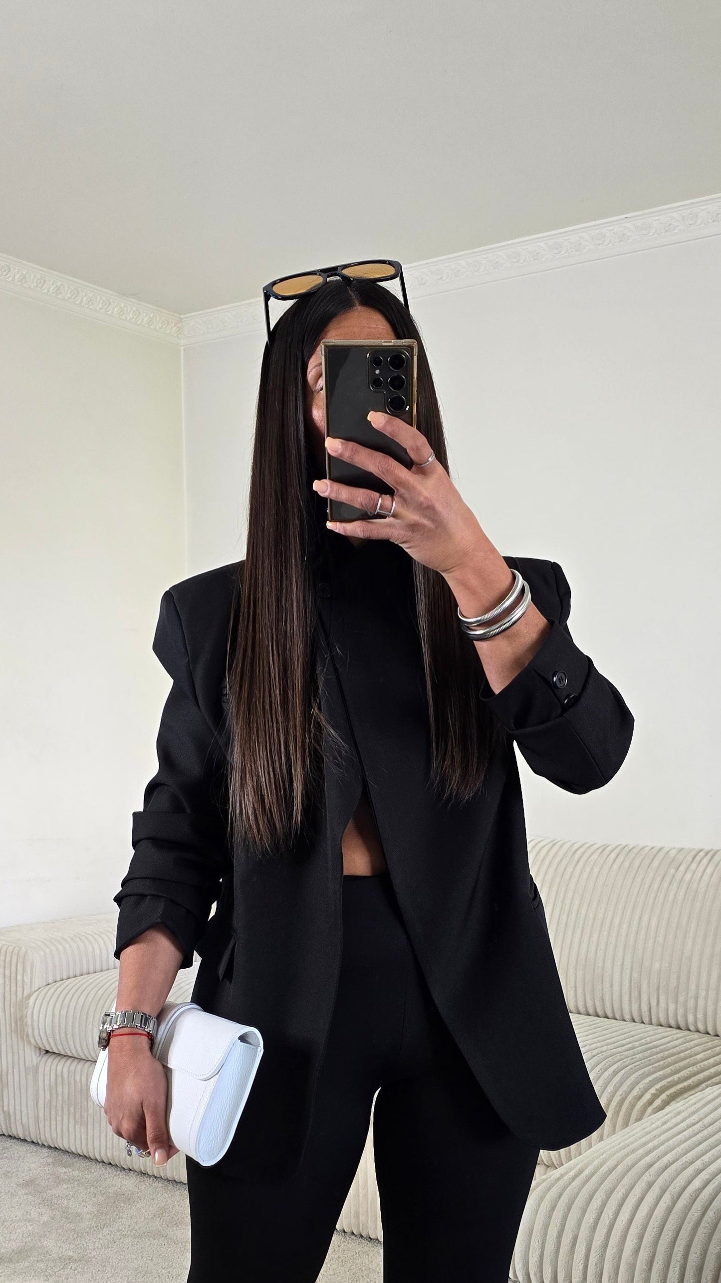 Blazer asymétrique structuré – noir intemporel