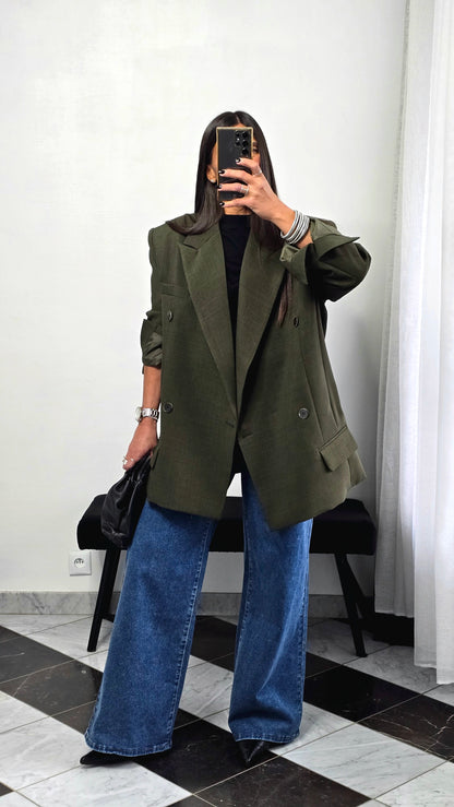 Blazer oversize vert feuille