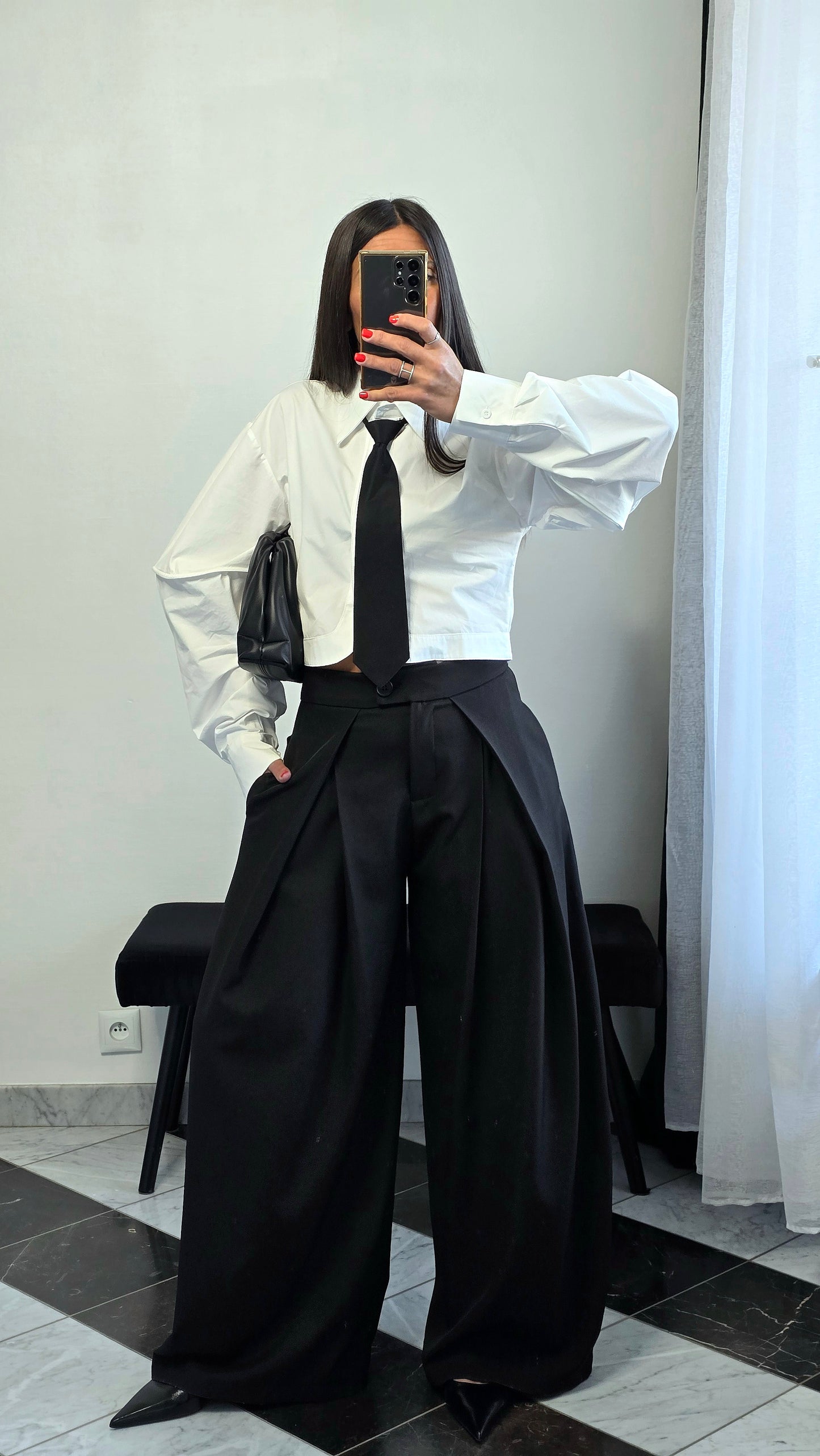 Pantalon tailoring large – noir
