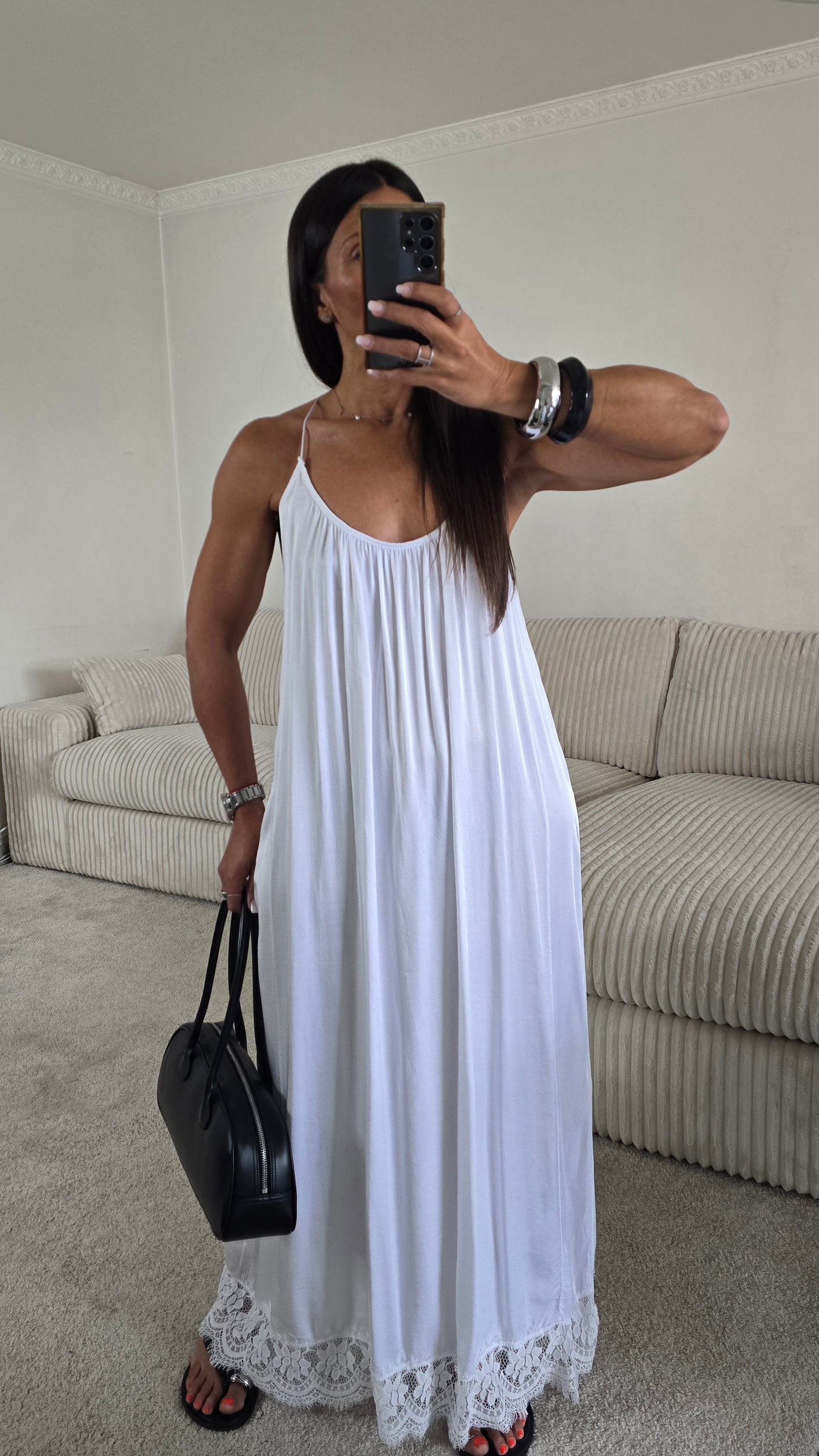 Robe longue - dentelle blanche