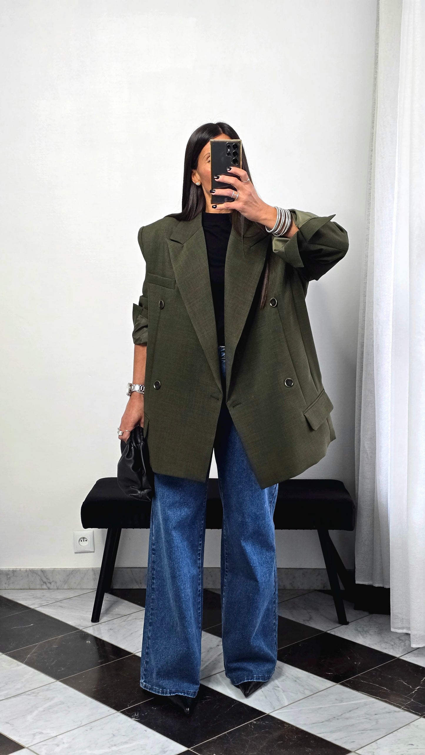 Blazer oversize vert feuille
