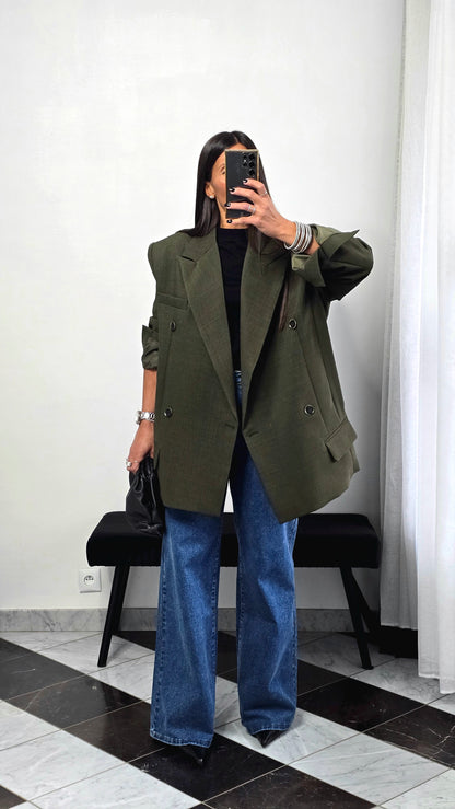 Blazer oversize vert feuille