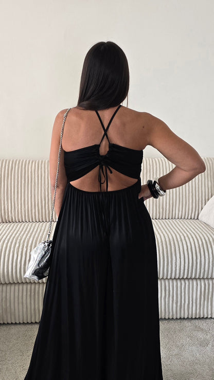 Robe longue dos nu -  noir