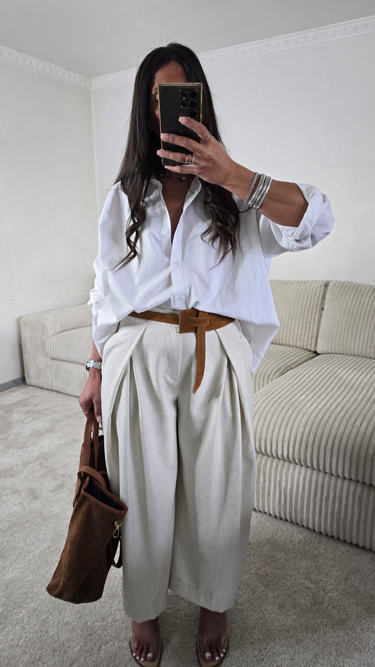 Ceinture cuir italien suédé – camel chaud