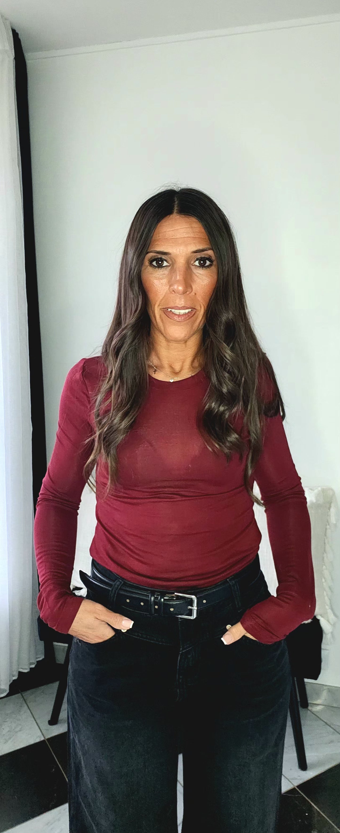 T-shirt en Tencel Bordeaux