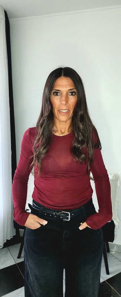 T-shirt en Tencel Bordeaux