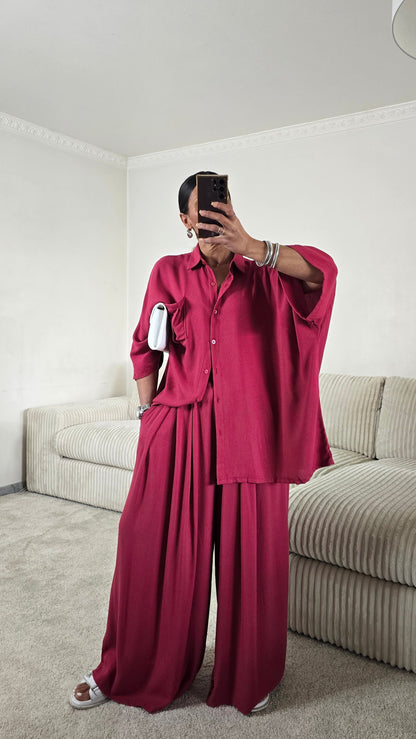 Ensemble ample framboise – confort et allure