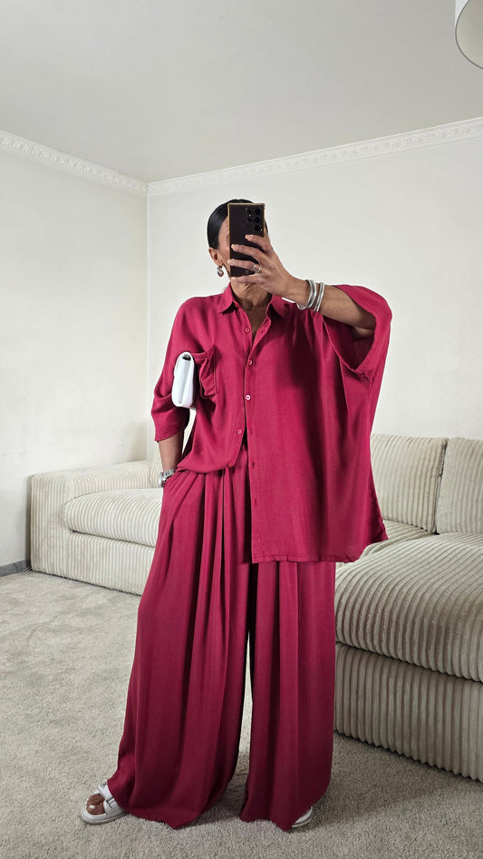 Ensemble ample framboise – confort et allure