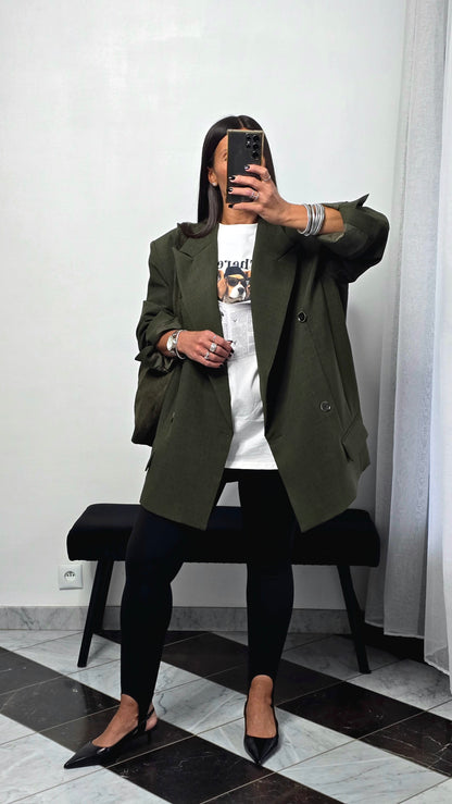 Blazer oversize vert feuille