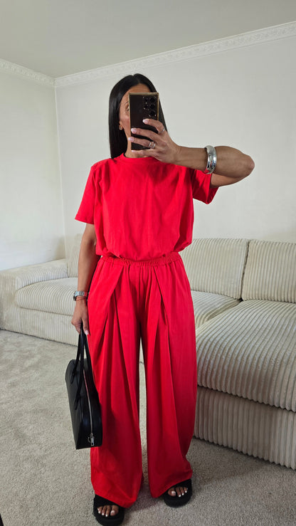 Ensemble jersey coton rouge – silhouette effortless