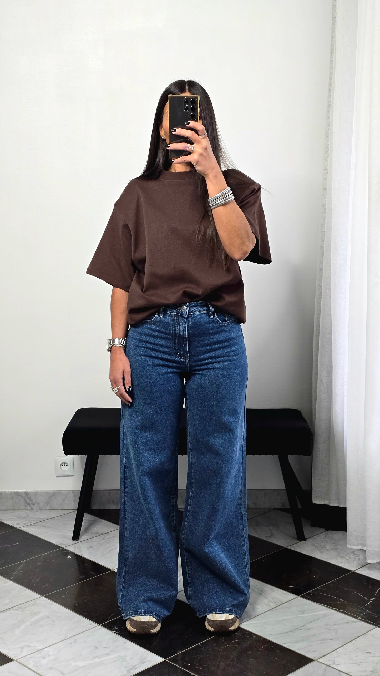 Jean extra wide leg taille haute