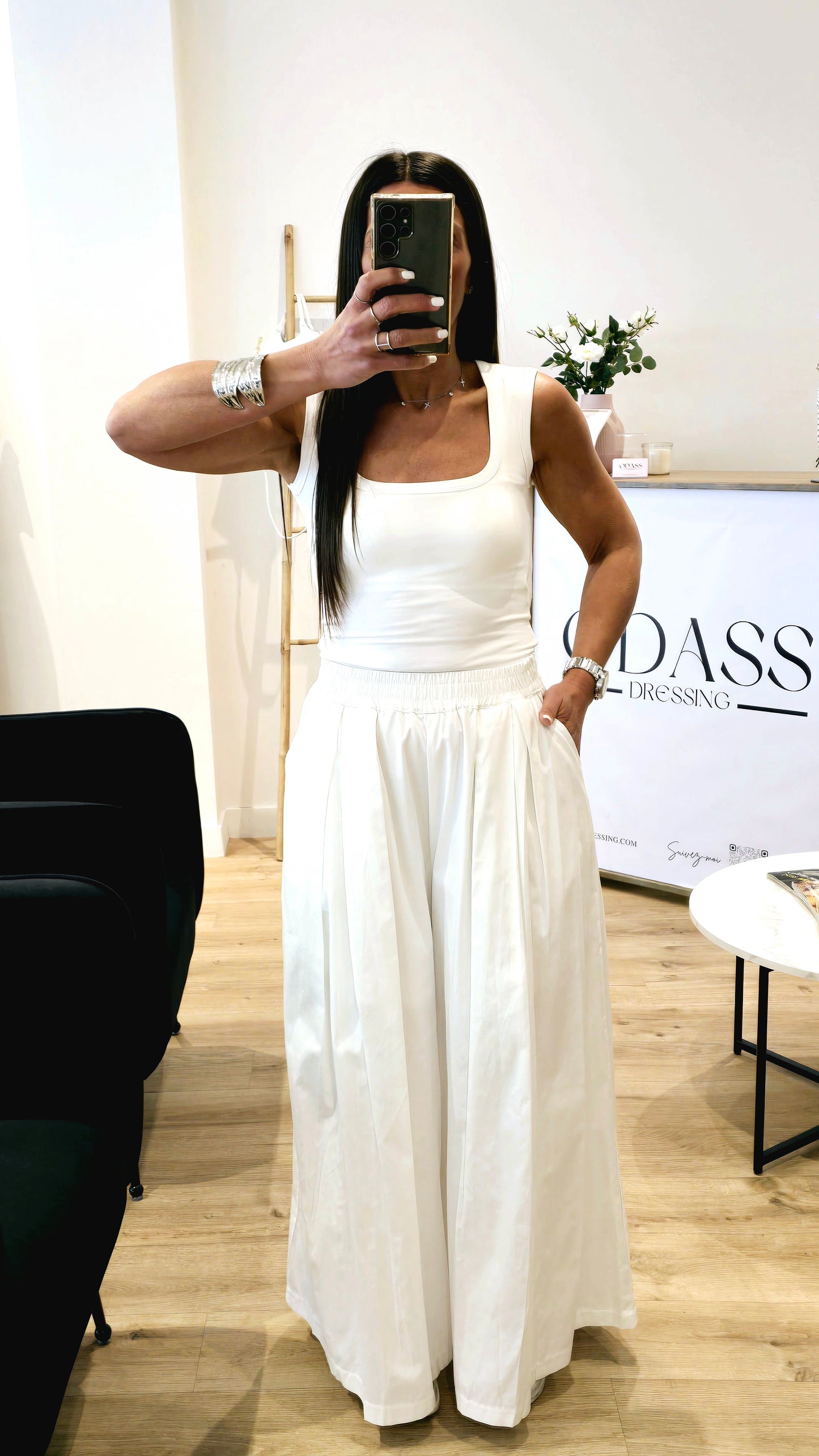 Débardeur Sculptant avec Coussinets Intégrés – Blanc Cassé