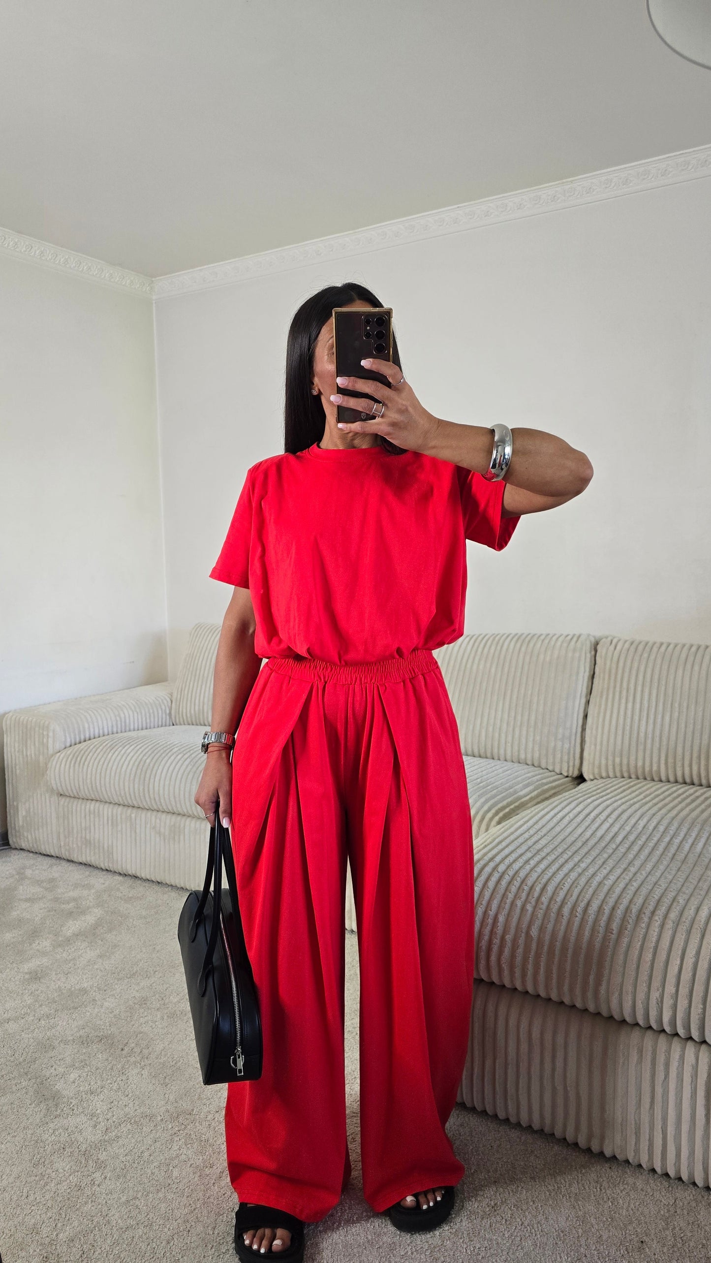 Ensemble jersey coton rouge – silhouette effortless