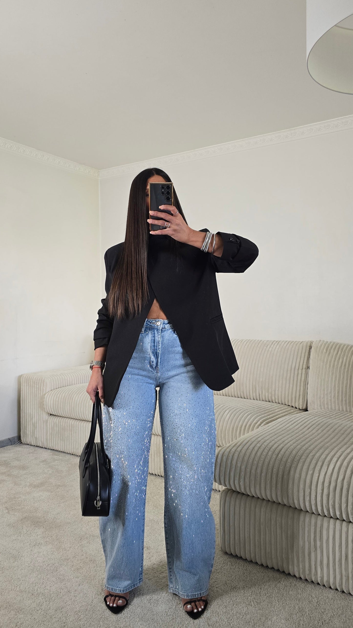 Blazer asymétrique structuré – noir intemporel