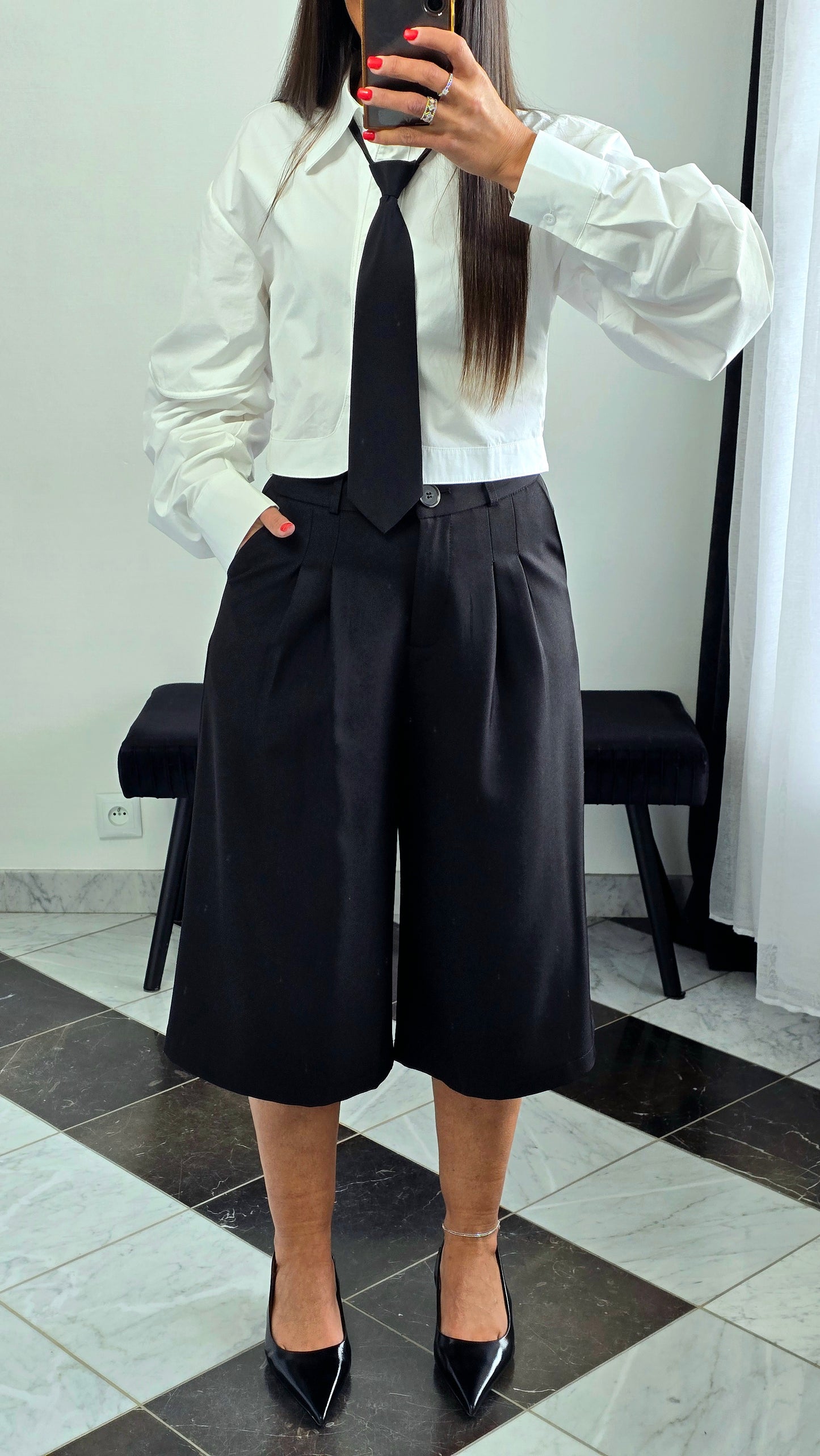 Bermuda tailoring long – noir