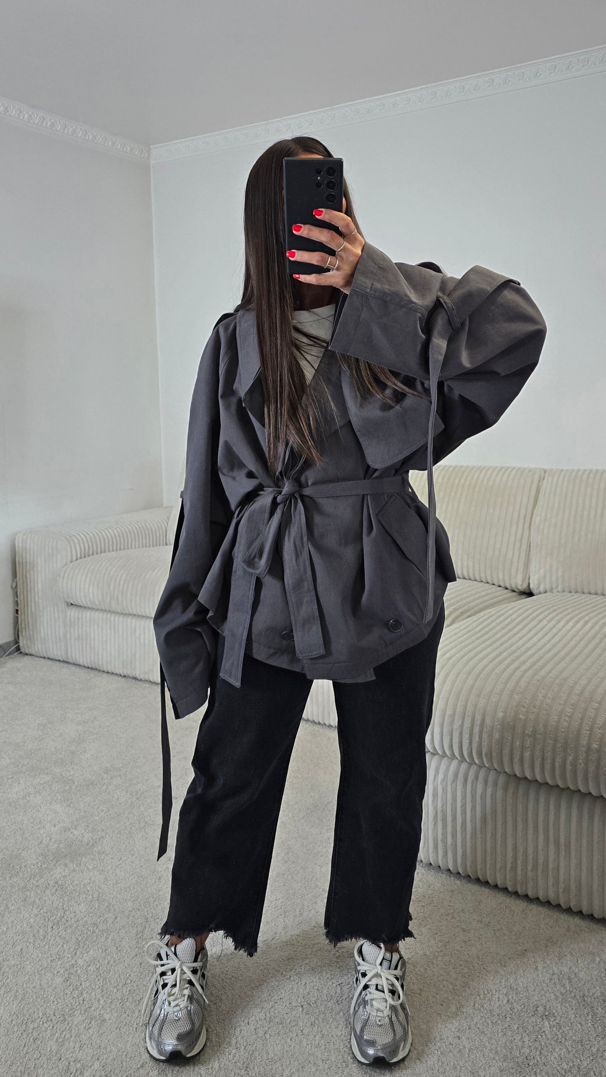 Trench court oversize gris anthracite