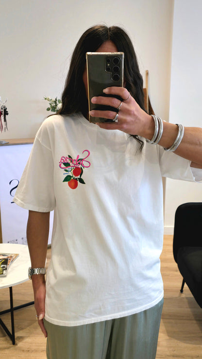 T-shirt Imprimé Fruits – Blanc Cassé