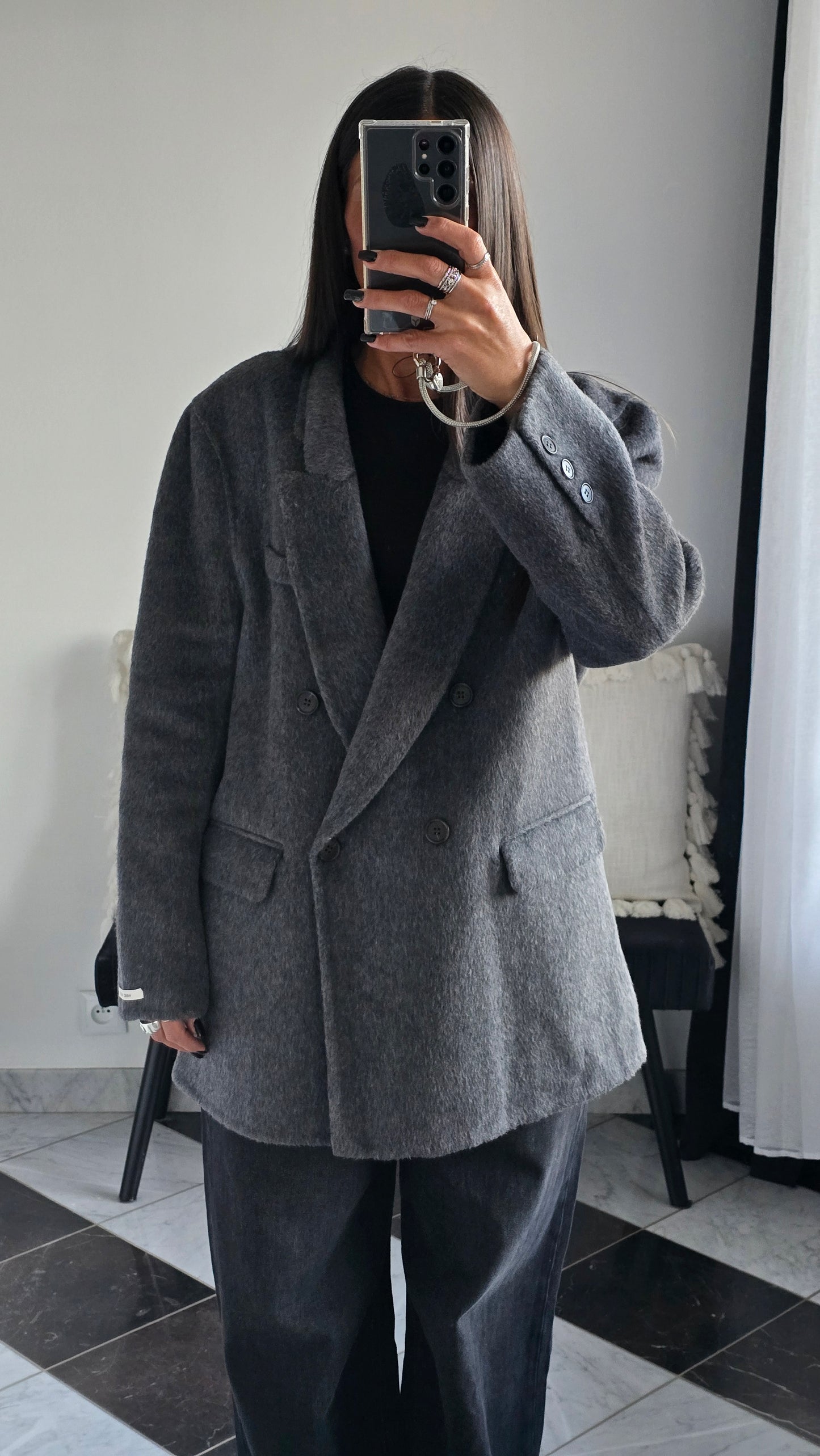 Veste Petra Gris Foncé 100% Laine ⭐️PRENIUM⭐️