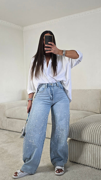 Jean strass signature – denim lumineux