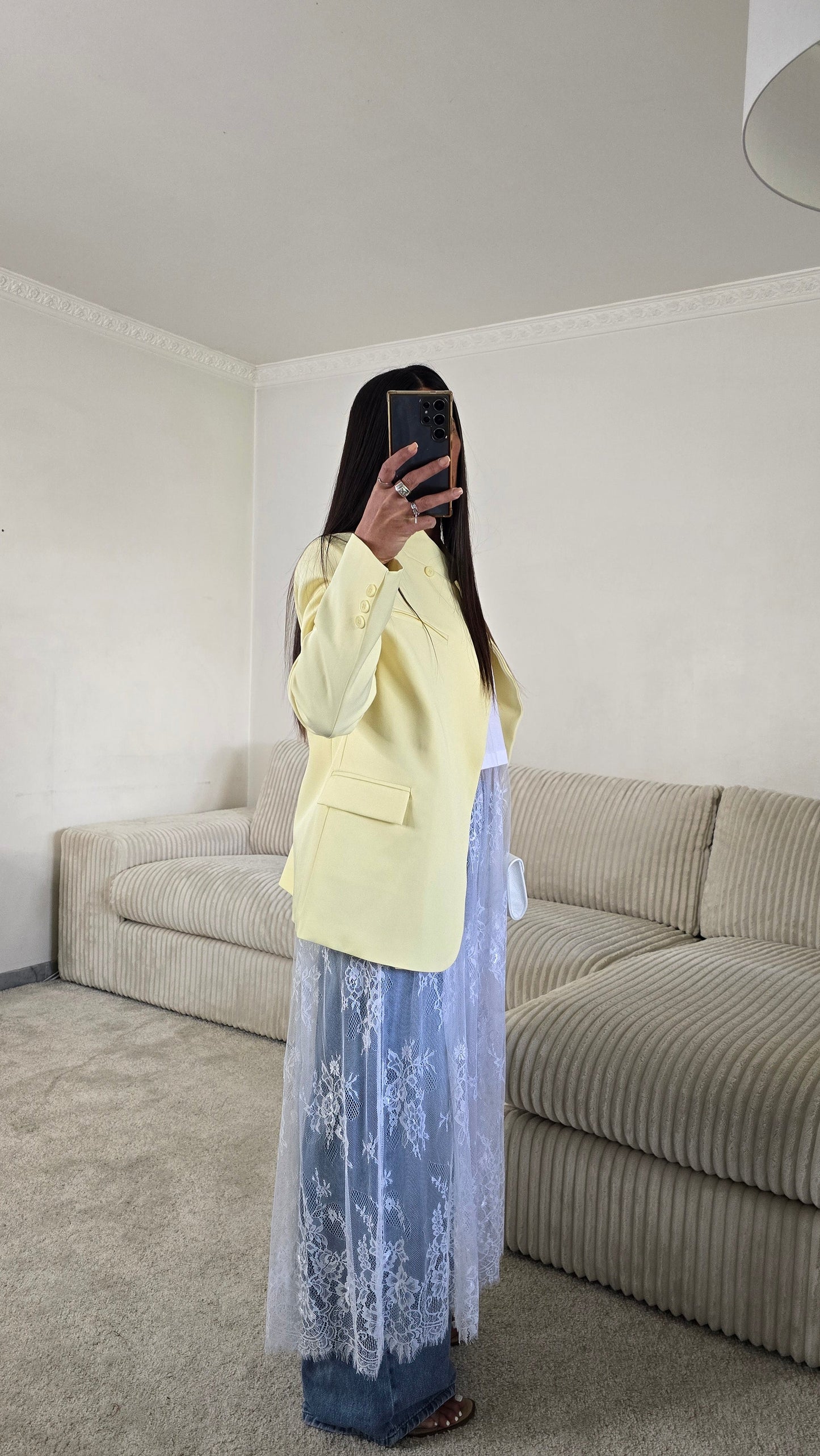 T-shirt dentelle signature – blanc lumineux