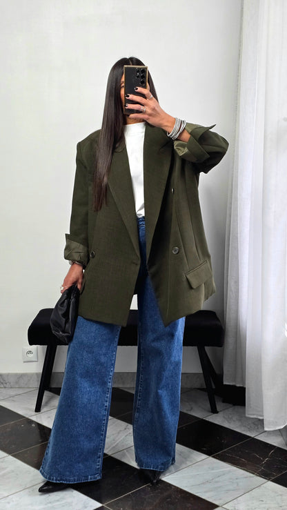 Blazer oversize vert feuille