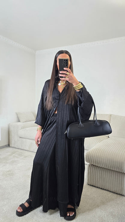 Sac épaule en cuir lisse – noir