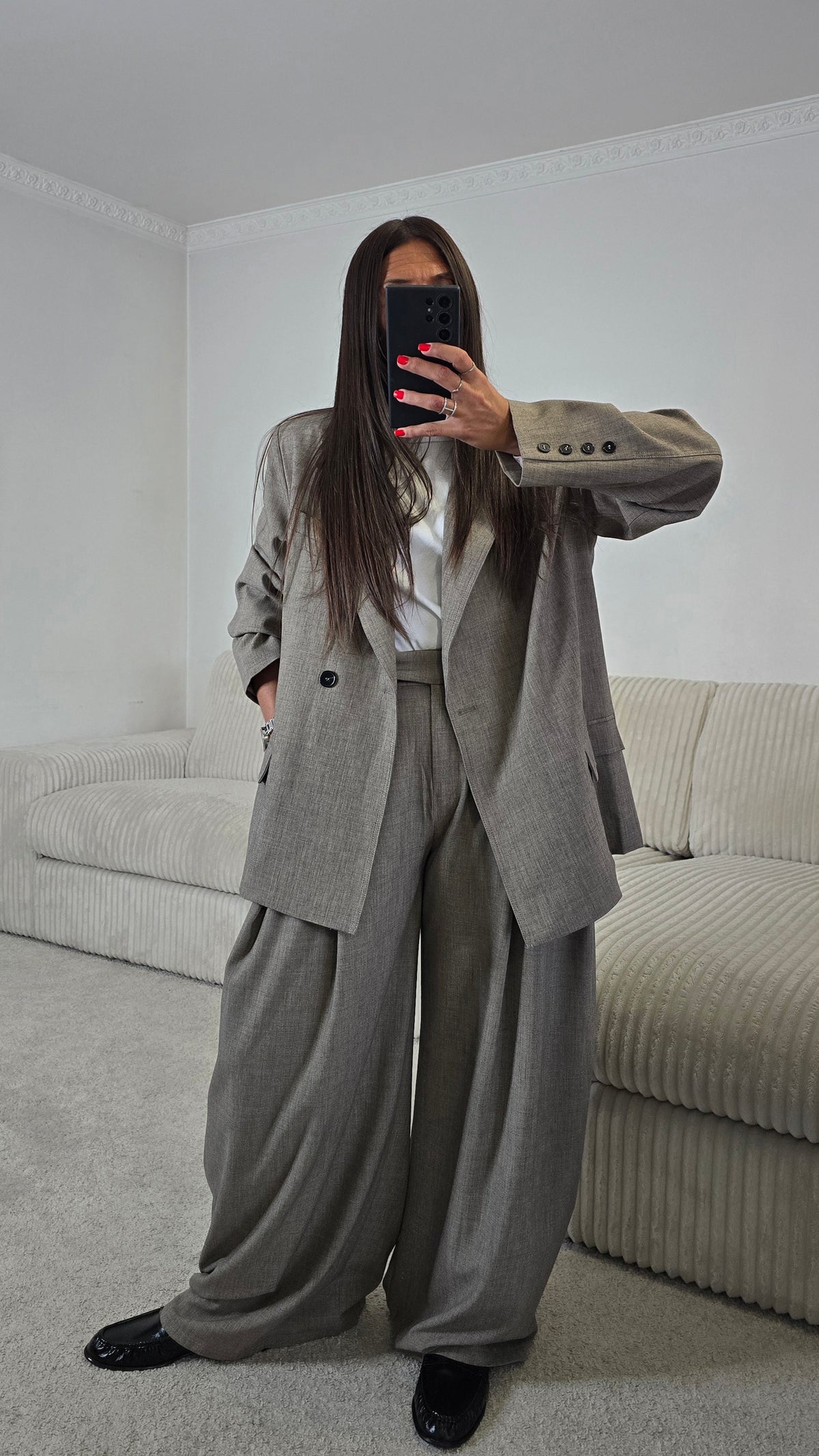 Blazer tailleur oversize taupe