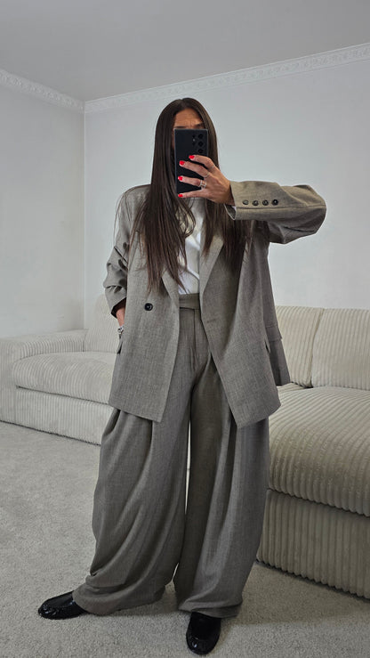 Blazer tailleur oversize taupe