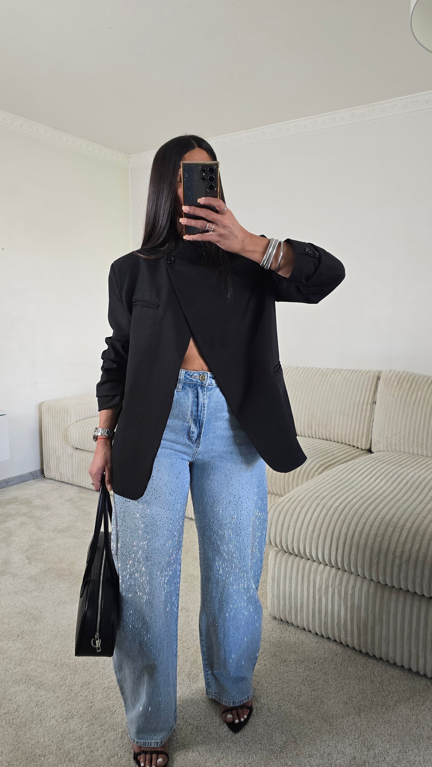 Jean strass signature – denim lumineux