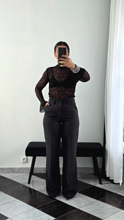 Pantalon Tailoring Droit – Gris Anthracite Chiné