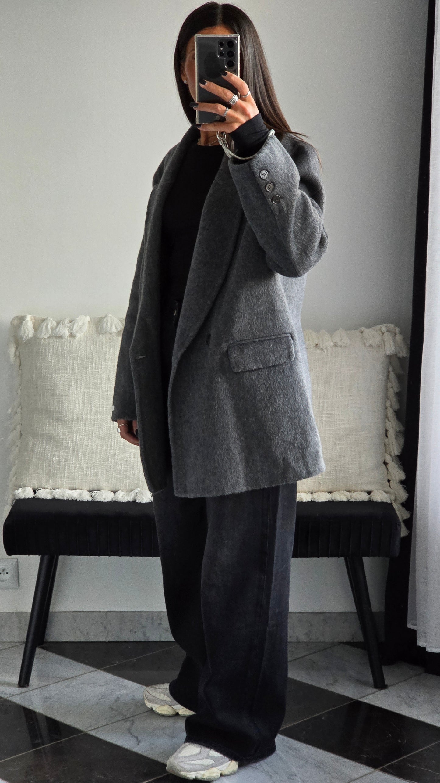 Veste Petra Gris Foncé 100% Laine ⭐️PRENIUM⭐️