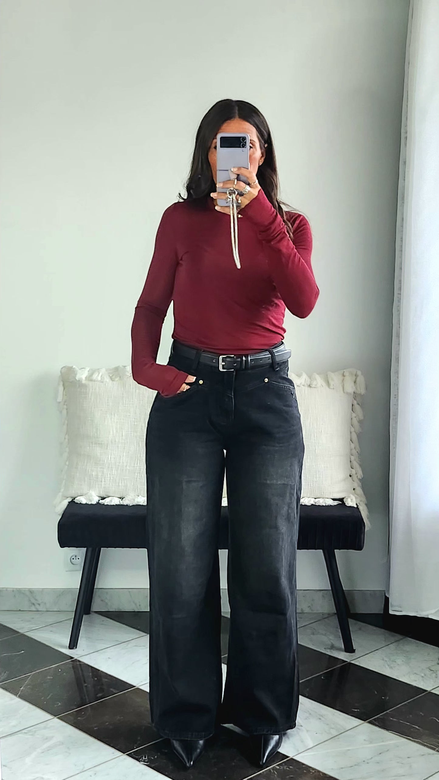 T-shirt en Tencel Bordeaux