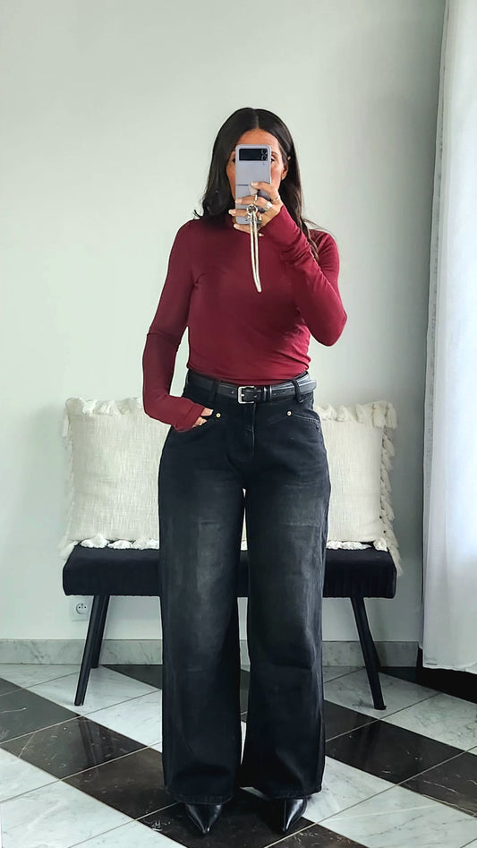 T-shirt en Tencel Bordeaux