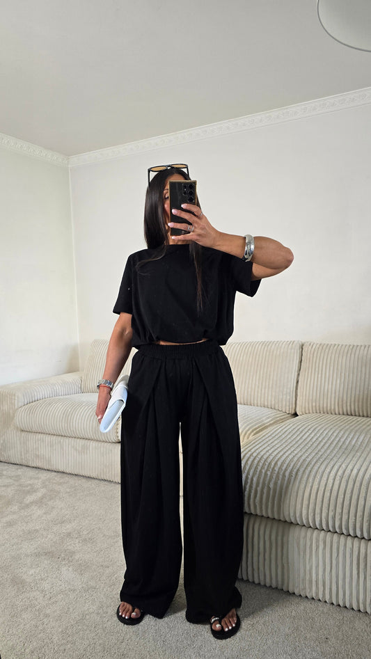 Ensemble jersey coton noir – silhouette effortless