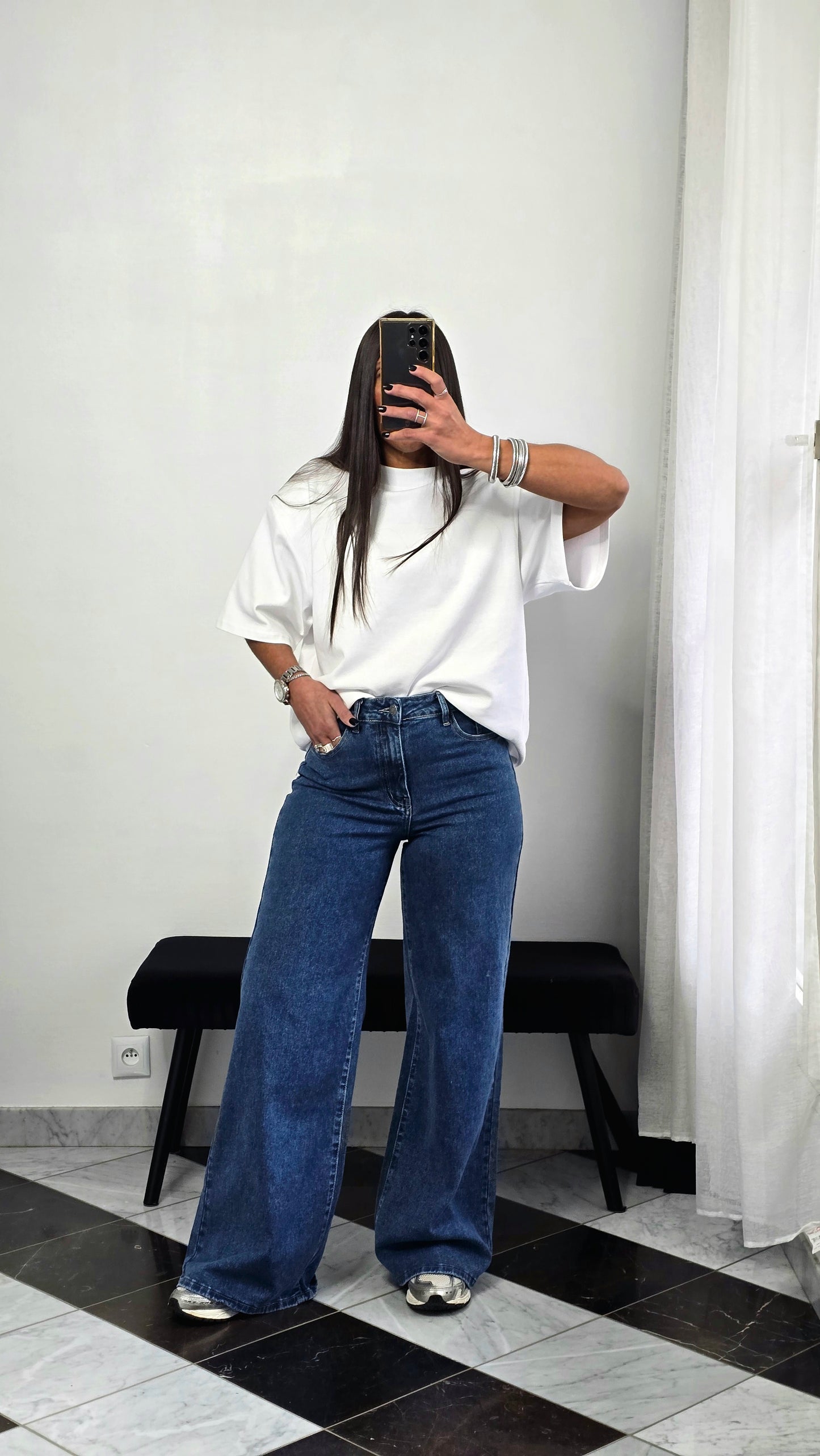 Jean extra wide leg taille haute