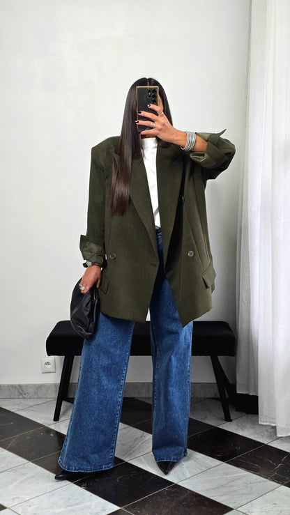 Blazer oversize vert feuille
